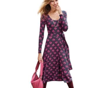 Boden Pink and Blue Long Sleeve Dress
